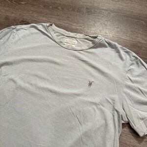 Allsaints Shirt Mens Medium Gray Short Sleeve Tee‎ Crew Neck Cotton Logo Minimal